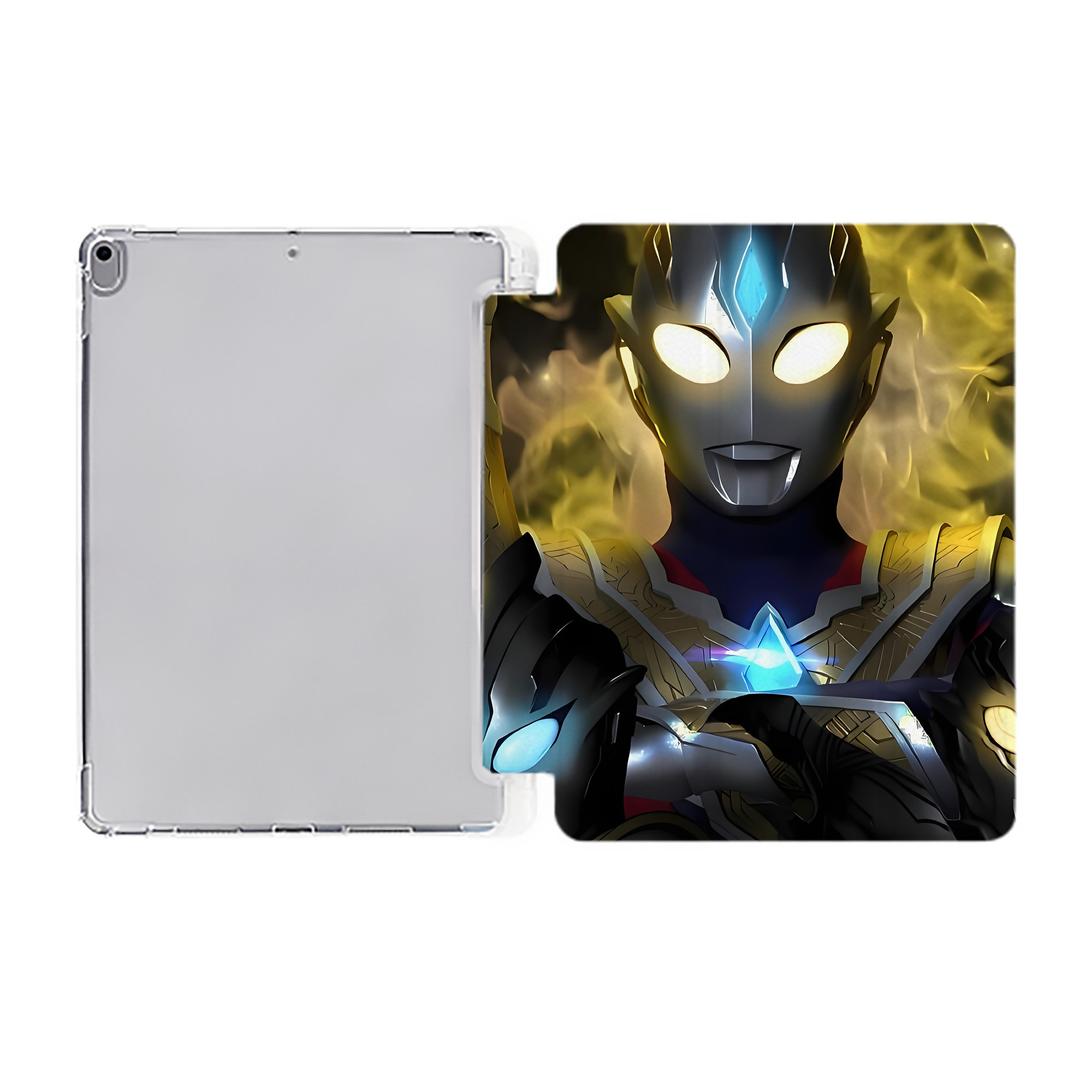 （画像用） ウルトラマン Ultraman IPad ケース ペン収納付き 三つ折りスタンド PUレザー×シリコン 対応機種9.5/10.5/10.9インチ